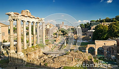 View of the Roman Forum in Rome