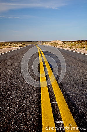 View of Route 20 in La Pampa, Argentina