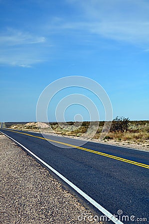 View of Route 20 in La Pampa, Argentina