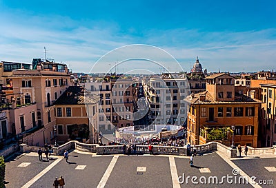View from the Spanish steps in Rome