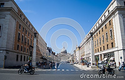 View from streef of St. Peter s Basilica in Vatican City