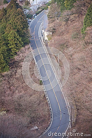 View to the road from the top