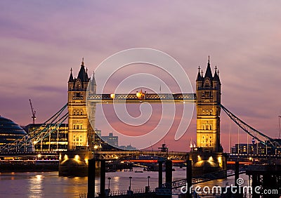 View Of The Tower Bridge In London At Sunse