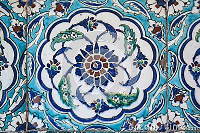View of wall tiles in Blue Mosque, Istanbul