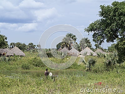 Village along nile river in south sudan