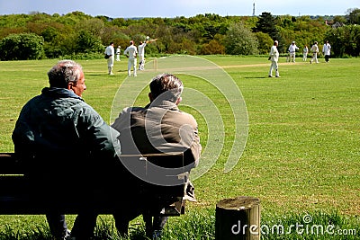 Village cricket match spectators