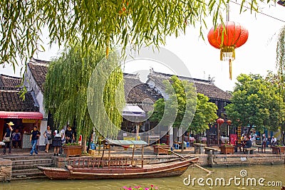 Village life on the banks of the canal, Zhujiajiao, China