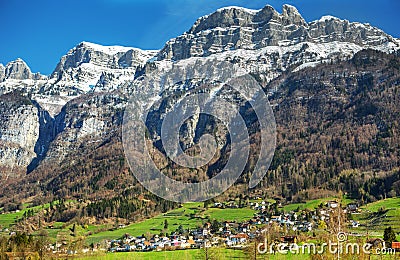 Village in the valley, Switzerland