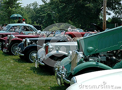 Vintage Brittish cars on display at Museum.