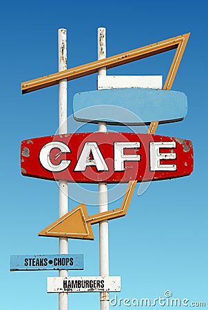 Vintage cafe sign