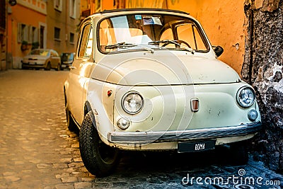 Vintage car on the street of Rome.