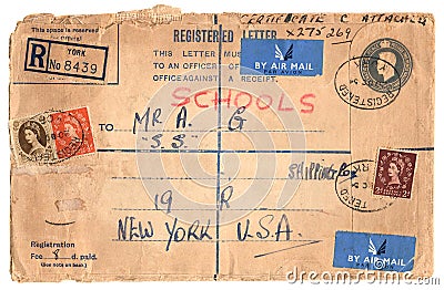 Vintage envelope with stamps