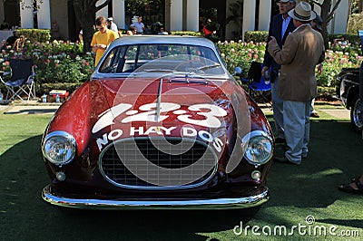 Vintage ferrari race car front view