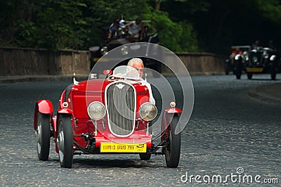 Vintage Fiat at retro car race Leopolis Grand Prix