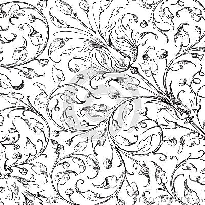 Vintage floral damask scrapbook background