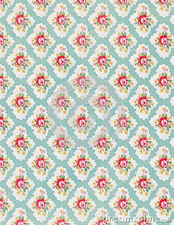 Vintage floral wallpaper rose repeat pattern