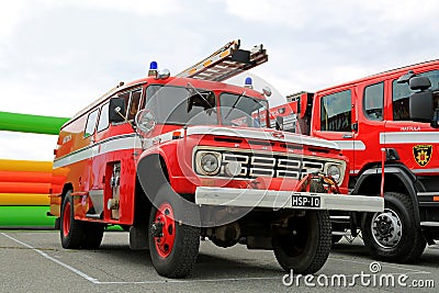 Vintage Ford Fire Truck in a Show