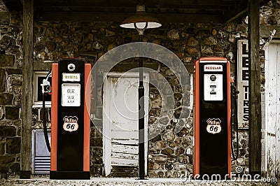 Vintage gas station