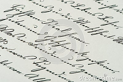 Vintage handwriting. antique manuscript. aged paper