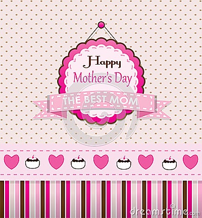 Vintage Happy Mothers Day Pink Design