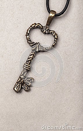 Vintage key and paper texture background