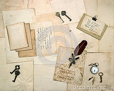 Vintage letters and handwritten postcards