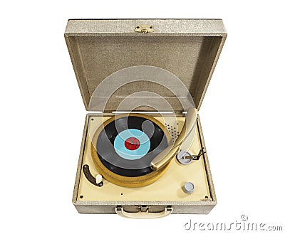 Vintage Little REcord Player isolated