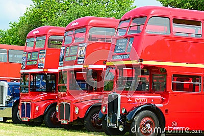 Vintage London red buses