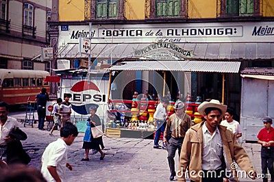 Vintage Mexican Village Street scene from 1960 s