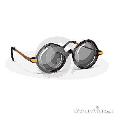 Vintage And Retro Round Frame Lens Sunglasses Stock Photos - Image