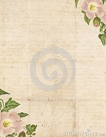 Vintage Shabby Chic background with flowers