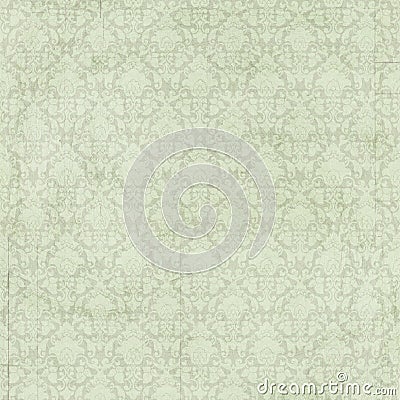 Vintage shabby chic green damask background