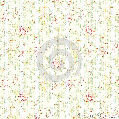 Vintage shabby floral wallpaper