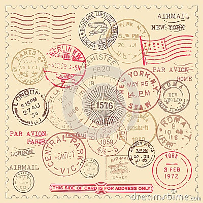 Vintage Stamps Set