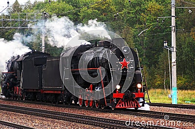 Vintage Steam engine locomotive train