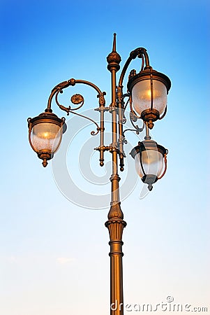 Vintage street light in Moscow.