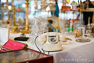 Vintage telephone on Parisian flea market