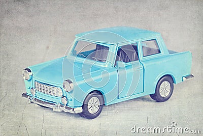 Vintage toy car with textured editing