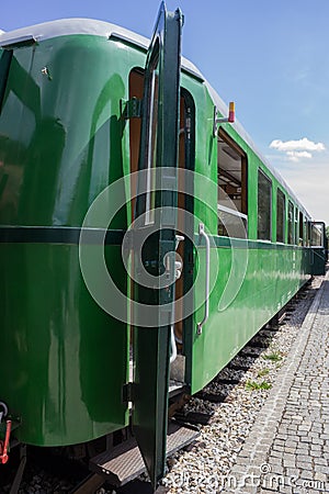 Vintage train wagon in the train station