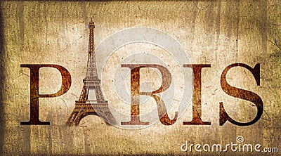 Vintage word Paris