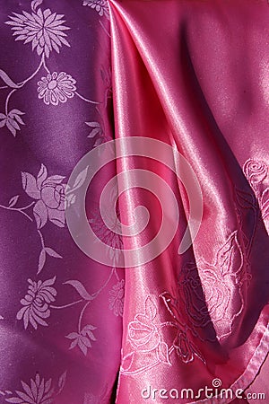 Violet and Pink Silky Fabric