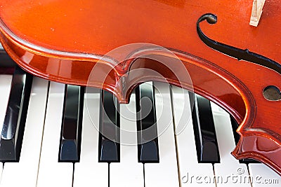 Violin and piano keyboard