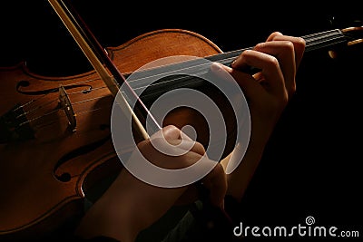 Violin playing hands