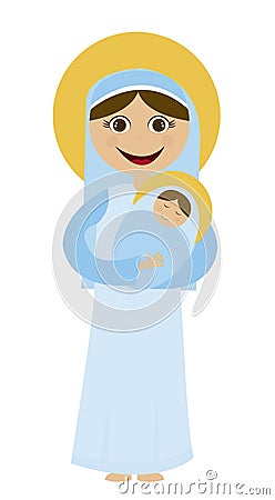 Cartoon of virgin mary