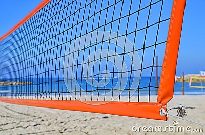 Volleyball net on a beach