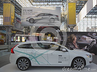 Volvo V60 self-driving car at the 2014 New York International Auto Show