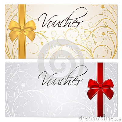 Voucher (Gift certificate, Coupon) template. Red b