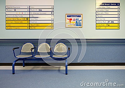 Waiting area seats in hospital