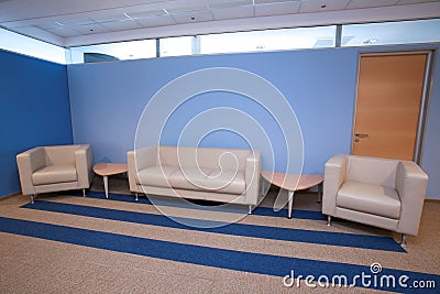 Waiting room in blue
