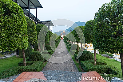 The walk way in natural open corridor